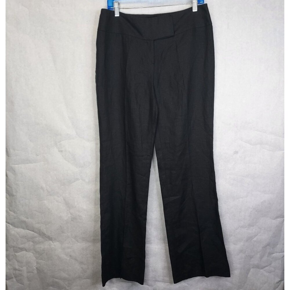 Planet Linen Trouser Pants Women's 8 Black Wide Leg Dress Pants Luxury Designer